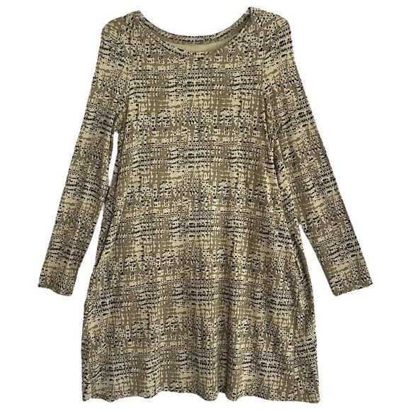 Pact Revive Organic Cotton Swing Dress Size Medium Olive Green Cedar Sustainable - Picture 8 of 8